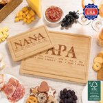 Personalized Daddy We Love You FSC Bamboo Cutting Board with Juice Groove Engraved 1-12 Kids Names Made in USA Father's Day Gift for Dad Grandpa