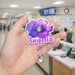 Personalized Birth Flower Acrylic Badge Reel with Name Appreciation Nurse Week Valentine's Day Gift for Doctor Nurse Medical Staff