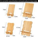 Photo personnalisée Support portable détachable en bambou pour téléphone et Ipad avec nom, texte et date Organisateur de bureau Utilisation quotidienne Cadeau d'anniversaire pour la famille