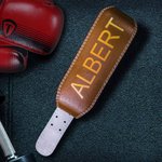 Personalized Adjustable Leather Weight Lifting Belt with Text Birthday Father's Day Gift for Weightlifting Lovers