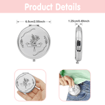 Personalised Birth Flower Portable Folding Pocket Makeup Mirror with Name Mother's Day Wedding Birthday Gift for Bridesmaid Woman