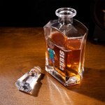 Personalised Ball Cartoon Character Whiskey Decanter with Name and Number Birthday Game Day Gift for Sport Lovers
