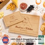 Personalized Heart Gesture Name Date Bamboo Cutting Board with Juice Groove Made in USA Housewarming Mother's Day Gift for Mom