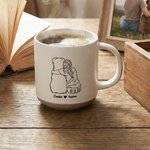 Personalised Line Girl and Her Dog 12 oz Ceramic Coffee Mug with Handle and Engraved Names Home Office Drinkware Pet Memorial Gift for Pet Lover