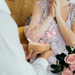 Personalised Pink Flower Butterfly Seven Colours Initial LED Night Light with Name and Wooden Base Room Decor Birthday Gift for Woman Friend