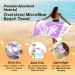 Personalised Fresh Palm Tree Oversized Quick Dry Beach Towel with Name Travel Essential Beach Party Birthday Gift for Women Girls