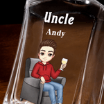 Personalized Cartoon Character Whiskey Decanter with Name and Year Father's Day Retirement Gift for Fathers Bartenders