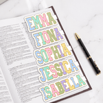 Personalised Plush Texture Colourful Name Magnetic Bookmark Clips Back to School Birthday Gift for Book Lovers Students