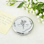 Personalised Birth Flower Portable Folding Pocket Makeup Mirror with Name Mother's Day Wedding Birthday Gift for Bridesmaid Woman