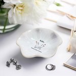 Personalizado Tomados de la Mano Nacimiento Flor Baratija Joyería Plato con Texto Decoración del Hogar Cumpleaños Regalo para Amigos