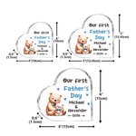 Placa acrílica personalizada con el nombre y el año de un simpático animal en forma de corazón Decoración para el hogar Primer regalo de cumpleaños del Día del Padre para el bebé Papá