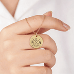 Personalised Round Initial Necklace Dainty Jewellery Mother's Day Birthday Gift for Mom Woman