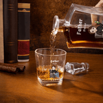 Personalized Cartoon Character Whiskey Decanter with Name and Year Father's Day Retirement Gift for Fathers Bartenders