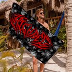 Toalla de playa de gran tamaño, de secado rápido, con nombre, personalizada, con diseño de metal pesado, esencial para viajes, para fiestas en la playa, regalo de cumpleaños para los amantes del punk 