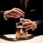 Personalized Cartoon Character Whiskey Decanter with Name and Year Father's Day Retirement Gift for Fathers Bartenders
