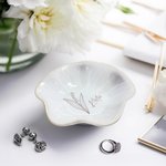 Gepersonaliseerde Keramische Geboorte Bloemen Sieraden Schotel met Naam Huwelijk Verloving Verjaardag Moederdag Cadeau voor haar