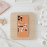 Personalized Cute Bear Pattern Initial Phone Case for iPhone with Name Birthday Gift for Newborns New Parents