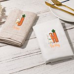 Personalized Cute Easter Bunny Carrot Linen Napkin with Name and Initial  Easter Spring Gift for Families Kids