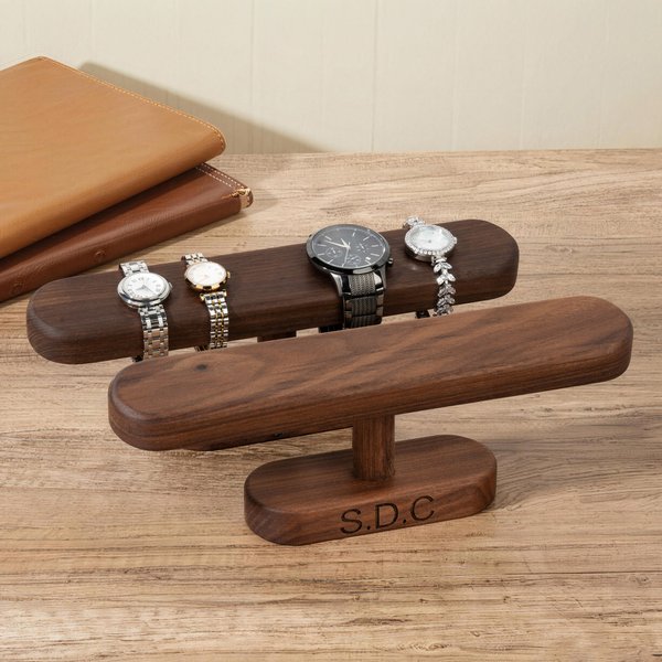 Personlig treklokkeholder med inngravert tekst Jubileum Bursdagsgave til menn som elsker klokker