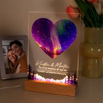 Veilleuse LED en Acrylique Personnalisée avec Texte et Date Style Constellation Étoile Cadeau d'Anniversaire de Saint Valentin pour Couple