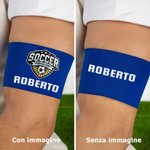 Fascia da braccio personalizzata con nome e logo, colori vivaci, per calcio e basket - Regalo di compleanno per squadre e giocatori