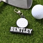 Personalized Basketball Baseball Sports Acrylic Keychain Bag Tag with Name Game Day Birthday Gift for Sport Lovers