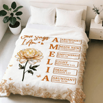 Henkilökohtainen Jumala sanoo, että olen syntynyt kukka pehmeä heittopeitto, jossa nimi kotikäyttöön Äitienpäivälahja äidille isoäidille