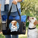 Gepersonaliseerde olieverfschilderij stijl huisdier foto grote Oxford tas met naam en mesh zakken Dagelijks gebruik Verjaardagscadeau voor huisdiereigenaren