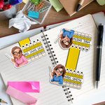 Personalized Cute Cartoon Character Pencil Magnetic Bookmark Clip with Text Teacher's Day Back to School Gift for Teacher