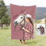 Personalised Watercolour Hand-Painted Style Photo Throw Blanket with Name Home Decor Birthday Pet Memorial Gift for Pet Owners Lovers