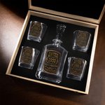 Personalized Vintage Golden Badge Whiskey Decanter with Name and Year Father's Day Birthday Gift for Men Whiskey Lovers