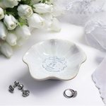 Personalized Romantic Married Ceramic Trinket Jewellery Dish with Name Wedding Engagement Christmas Gift for Couples Bride to Be