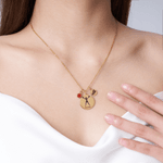 Personalizado Cheerleader Birthstone Collar Mujeres Joyas con Nombre y Colgante Cumpleaños Aniversario Regalo para Cheerleaders