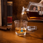 Personalized Cartoon Character Birth Flower Whiskey Decanter with Name Father's Day Birthday Gift for Fathers Bartenders
