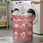 Personalized 1-10 Birth Flowers Waterproof Laundry Storage Basket with Name and Handle Housewarming Birthday Gift for Mom Grandma
