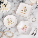 Vassoio portagioie personalizzato con nome e iniziali floreali Matrimonio Fidanzamento Compleanno Festa della Mamma Regalo per la sposa Fidanzata Amica