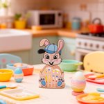Personalized Cute Easter Bunny Wooden Egg Holder Standing with Name Easter Home Decoration Gift for Boys Girls