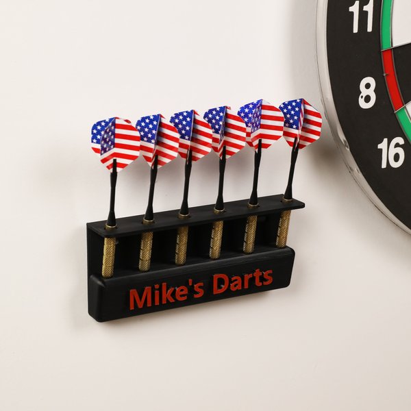Gepersonaliseerde moderne stijl naam Multicolor PLA 6 Dart houder muur gemonteerde Display Stand Dart Club Verjaardagscadeau voor Darts fans liefhebbers