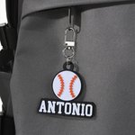 Personalized Basketball Baseball Sports Acrylic Keychain Bag Tag with Name Game Day Birthday Gift for Sport Lovers