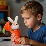 Conejito de peluche personalizado de 100% algodón con nombre y llavero conejito escondido en zanahoria regalo de Pascua y cumpleaños para niños