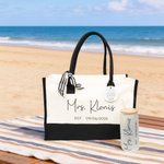 Personalized Name Date Design Ornament Tote Bag Jewelry Box Glass Cup Gift Set Bridal Party Wedding Engagement Gift for Bride Bridesmaid