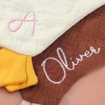 Personalized Cute Mallard Duck Goose 100% Cotton Soft Baby Security Blanket with Embroidered Name Birthday Baby Shower Gift for Newborn New Mom