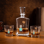 Personalized Cartoon Character Birth Flower Whiskey Decanter with Name Father's Day Birthday Gift for Fathers Bartenders