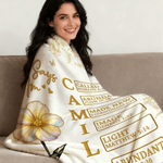 Henkilökohtainen Jumala sanoo, että olen syntynyt kukka pehmeä heittopeitto, jossa nimi kotikäyttöön Äitienpäivälahja äidille isoäidille