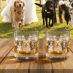 Personalisierte Aquarell Haustier Porträt 10 oz Rock Whiskey Glas mit Text und Name Hochzeit Verlobungsgeschenk für Frischvermählte Tierliebhaber