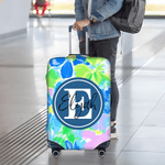 Couvre-bagages personnalisé avec monogramme de fleurs tropicales pour une valise de 18 à 32 pouces Accessoires de voyage Cadeau d'anniversaire pour les amoureux du voyage Amis