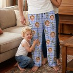 Personalizado Multicolor Mejor Corona 1-4 Cara Fotos Pantalones de pijama suave con el apodo Día de la Madre Día del Padre Cumpleaños Regalo para Mamá Papá Familia