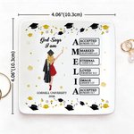 Cadeau de fin d'études personnalisé en céramique avec l'année et le nom de l'école pour les diplômés de l'année 2026.