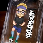 Personalized Soccer Cartoon Character Whiskey Decanter with Name and Number Birthday Game Day Gift for Soccer Lovers