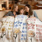 Henkilökohtainen Jumala sanoo, että olen syntynyt kukka pehmeä heittopeitto, jossa nimi kotikäyttöön Äitienpäivälahja äidille isoäidille